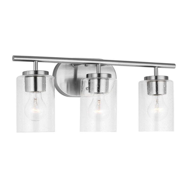 Three Light Wall / Bath<br /><span style="color:#4AB0CE;">Entrega: 4-10 dias en USA</span><br /><span style="color:#4AB0CE;font-size:60%;">PREGUNTE POR ENTREGA EN PANAMA</span><br />Collection: Oslo<br />Finish: Brushed Nickel