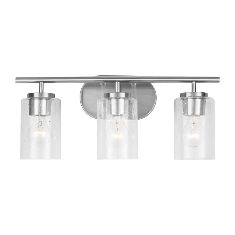 Three Light Wall / Bath<br /><span style="color:#4AB0CE;">Entrega: 4-10 dias en USA</span><br /><span style="color:#4AB0CE;font-size:60%;">PREGUNTE POR ENTREGA EN PANAMA</span><br />Collection: Oslo<br />Finish: Brushed Nickel