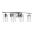 Four Light Wall / Bath<br /><span style="color:#4AB0CE;">Entrega: 4-10 dias en USA</span><br /><span style="color:#4AB0CE;font-size:60%;">PREGUNTE POR ENTREGA EN PANAMA</span><br />Collection: Oslo<br />Finish: Brushed Nickel