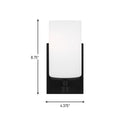 One Light Wall / Bath Sconce<br /><span style="color:#4AB0CE;">Entrega: 4-10 dias en USA</span><br /><span style="color:#4AB0CE;font-size:60%;">PREGUNTE POR ENTREGA EN PANAMA</span><br />Collection: Alturas<br />Finish: Midnight Black