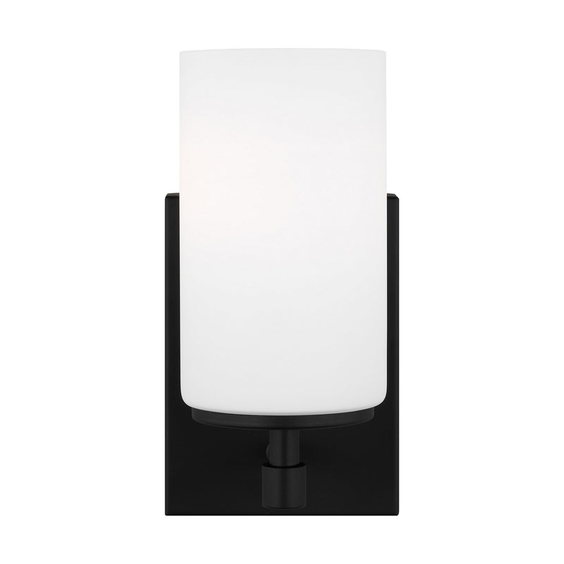 One Light Wall / Bath Sconce<br /><span style="color:#4AB0CE;">Entrega: 4-10 dias en USA</span><br /><span style="color:#4AB0CE;font-size:60%;">PREGUNTE POR ENTREGA EN PANAMA</span><br />Collection: Alturas<br />Finish: Midnight Black