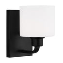 One Light Wall / Bath Sconce<br /><span style="color:#4AB0CE;">Entrega: 4-10 dias en USA</span><br /><span style="color:#4AB0CE;font-size:60%;">PREGUNTE POR ENTREGA EN PANAMA</span><br />Collection: Canfield<br />Finish: Midnight Black