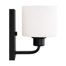 One Light Wall / Bath Sconce<br /><span style="color:#4AB0CE;">Entrega: 4-10 dias en USA</span><br /><span style="color:#4AB0CE;font-size:60%;">PREGUNTE POR ENTREGA EN PANAMA</span><br />Collection: Canfield<br />Finish: Midnight Black