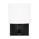 One Light Wall / Bath Sconce<br /><span style="color:#4AB0CE;">Entrega: 4-10 dias en USA</span><br /><span style="color:#4AB0CE;font-size:60%;">PREGUNTE POR ENTREGA EN PANAMA</span><br />Collection: Canfield<br />Finish: Midnight Black