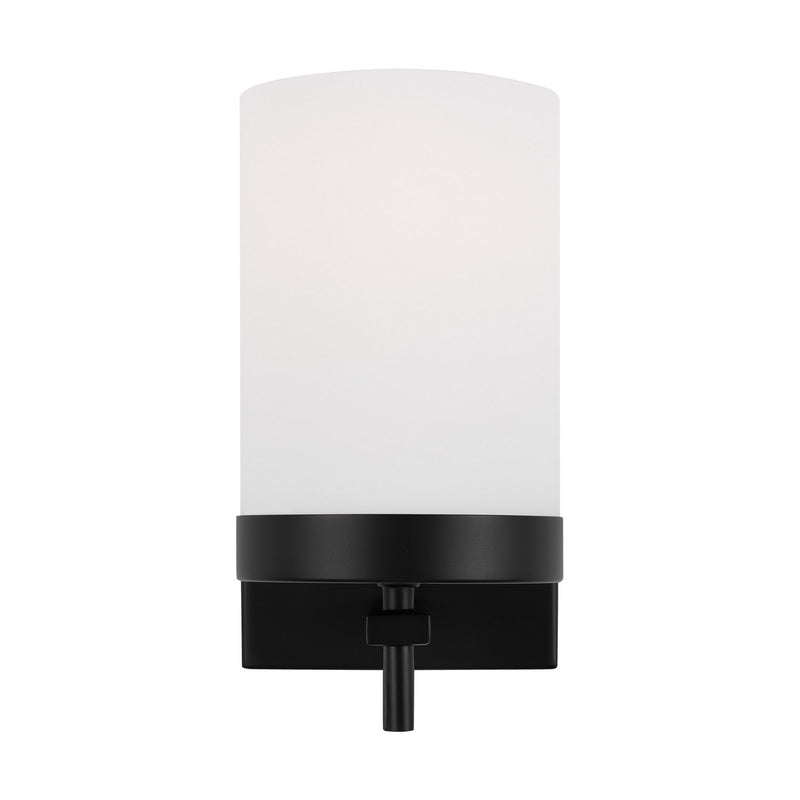 One Light Wall / Bath Sconce<br /><span style="color:#4AB0CE;">Entrega: 4-10 dias en USA</span><br /><span style="color:#4AB0CE;font-size:60%;">PREGUNTE POR ENTREGA EN PANAMA</span><br />Collection: Zire<br />Finish: Midnight Black
