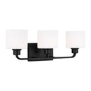 Three Light Wall / Bath<br /><span style="color:#4AB0CE;">Entrega: 4-10 dias en USA</span><br /><span style="color:#4AB0CE;font-size:60%;">PREGUNTE POR ENTREGA EN PANAMA</span><br />Collection: Canfield<br />Finish: Midnight Black