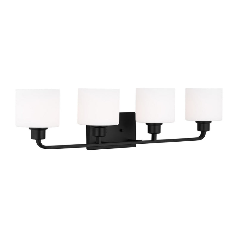 Four Light Wall / Bath<br /><span style="color:#4AB0CE;">Entrega: 4-10 dias en USA</span><br /><span style="color:#4AB0CE;font-size:60%;">PREGUNTE POR ENTREGA EN PANAMA</span><br />Collection: Canfield<br />Finish: Midnight Black