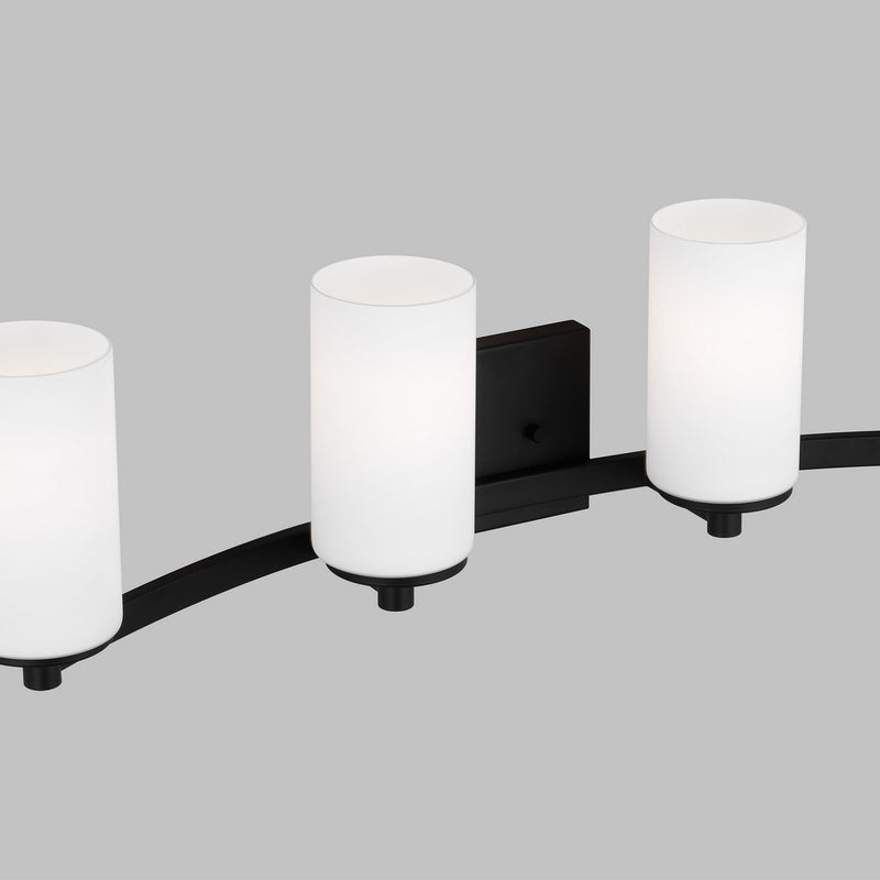 Four Light Wall / Bath<br /><span style="color:#4AB0CE;">Entrega: 4-10 dias en USA</span><br /><span style="color:#4AB0CE;font-size:60%;">PREGUNTE POR ENTREGA EN PANAMA</span><br />Collection: Hettinger<br />Finish: Midnight Black