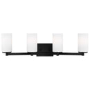 Four Light Wall / Bath<br /><span style="color:#4AB0CE;">Entrega: 4-10 dias en USA</span><br /><span style="color:#4AB0CE;font-size:60%;">PREGUNTE POR ENTREGA EN PANAMA</span><br />Collection: Hettinger<br />Finish: Midnight Black