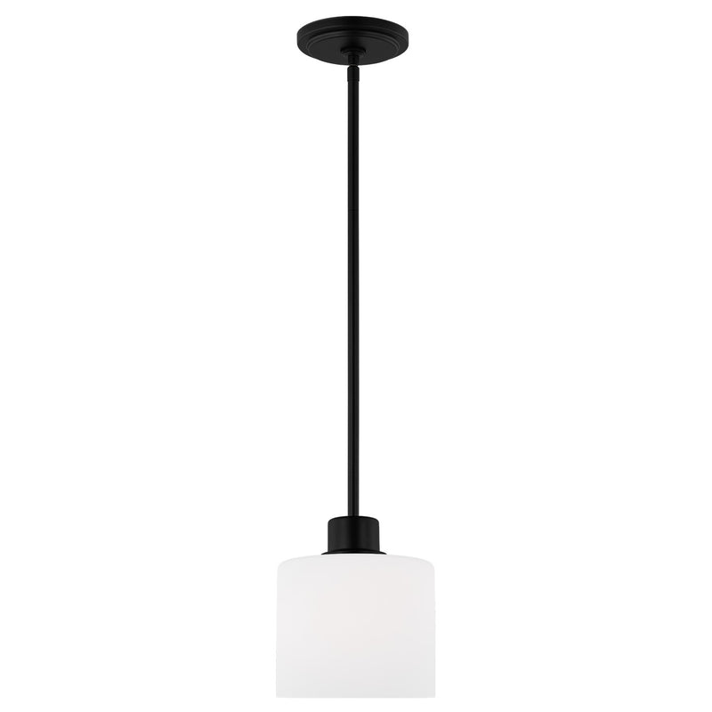 One Light Mini-Pendant<br /><span style="color:#4AB0CE;">Entrega: 4-10 dias en USA</span><br /><span style="color:#4AB0CE;font-size:60%;">PREGUNTE POR ENTREGA EN PANAMA</span><br />Collection: Canfield<br />Finish: Midnight Black