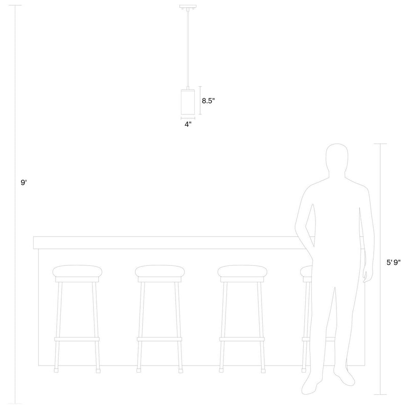 Visual Comfort Studio - 6190301-112 - One Light Mini-Pendant - Zire - Midnight Black