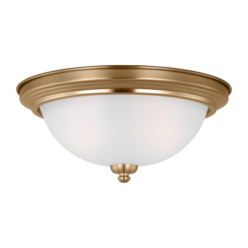 Two Light Flush Mount<br /><span style="color:#4AB0CE;">Entrega: 4-10 dias en USA</span><br /><span style="color:#4AB0CE;font-size:60%;">PREGUNTE POR ENTREGA EN PANAMA</span><br />Collection: Geary<br />Finish: Satin Brass