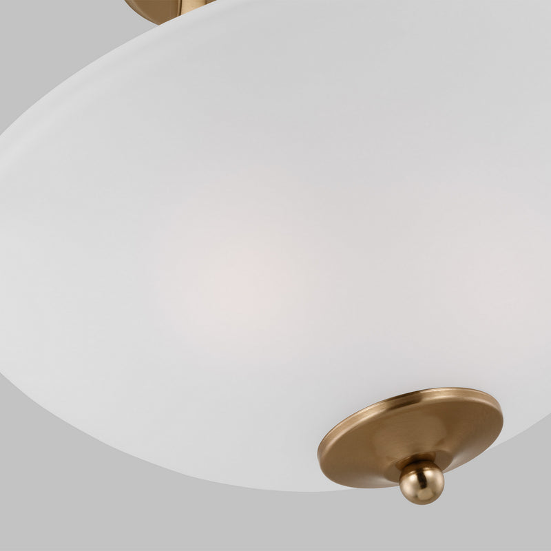 Two Light Semi-Flush Convertible Pendant<br /><span style="color:#4AB0CE;">Entrega: 4-10 dias en USA</span><br /><span style="color:#4AB0CE;font-size:60%;">PREGUNTE POR ENTREGA EN PANAMA</span><br />Collection: Geary<br />Finish: Satin Brass