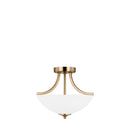 Two Light Semi-Flush Convertible Pendant<br /><span style="color:#4AB0CE;">Entrega: 4-5 semanas en USA</span><br /><span style="color:#4AB0CE;font-size:60%;">PREGUNTE POR ENTREGA EN PANAMA</span><br />Collection: Geary<br />Finish: Satin Brass