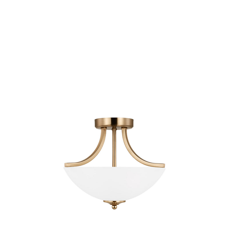 Two Light Semi-Flush Convertible Pendant<br /><span style="color:#4AB0CE;">Entrega: 4-10 dias en USA</span><br /><span style="color:#4AB0CE;font-size:60%;">PREGUNTE POR ENTREGA EN PANAMA</span><br />Collection: Geary<br />Finish: Satin Brass