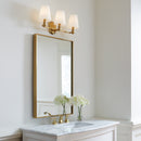 Three Light Vanity<br /><span style="color:#4AB0CE;">Entrega: 4-10 dias en USA</span><br /><span style="color:#4AB0CE;font-size:60%;">PREGUNTE POR ENTREGA EN PANAMA</span><br />Collection: Paisley<br />Finish: Burnished Brass