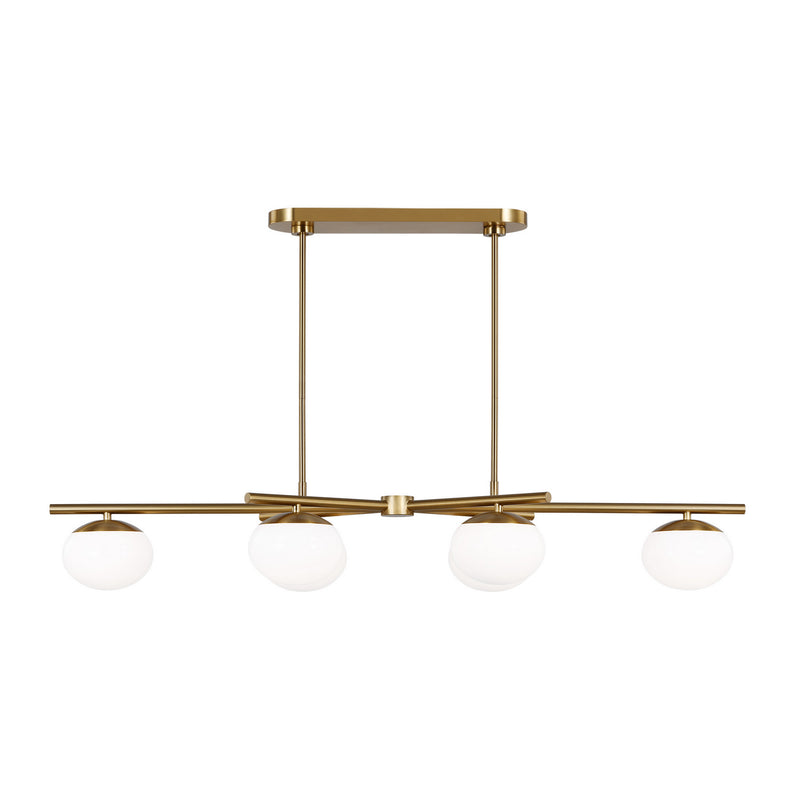 Visual Comfort Studio - EC1276BBS - Six Light Linear Chandelier - Lune - Burnished Brass