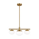 Visual Comfort Studio - EF1063BBS - Three Light Semi Flush Mount - Lune - Burnished Brass