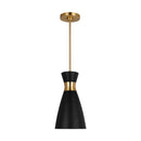 Visual Comfort Studio - EP1221MBKBBS - One Light Pendant - Heath - Midnight Black and Burnished Brass