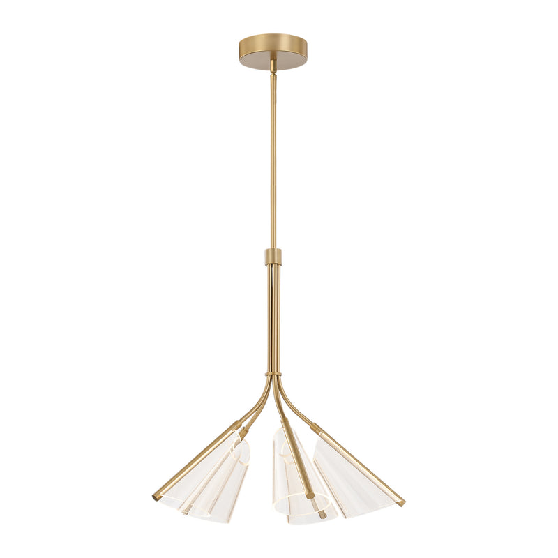 LED Chandelier<br /><span style="color:#4AB0CE;">Entrega: 4-10 dias en USA</span><br /><span style="color:#4AB0CE;font-size:60%;">PREGUNTE POR ENTREGA EN PANAMA</span><br />Collection: Mulberry<br />Finish: Brushed Gold/Light Guide