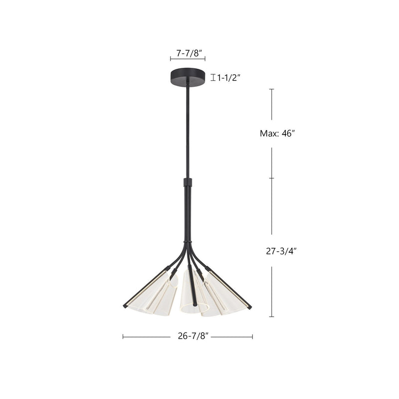 Kuzco Lighting - CH62628-BK/LG - LED Chandelier - Mulberry - Black/Light Guide