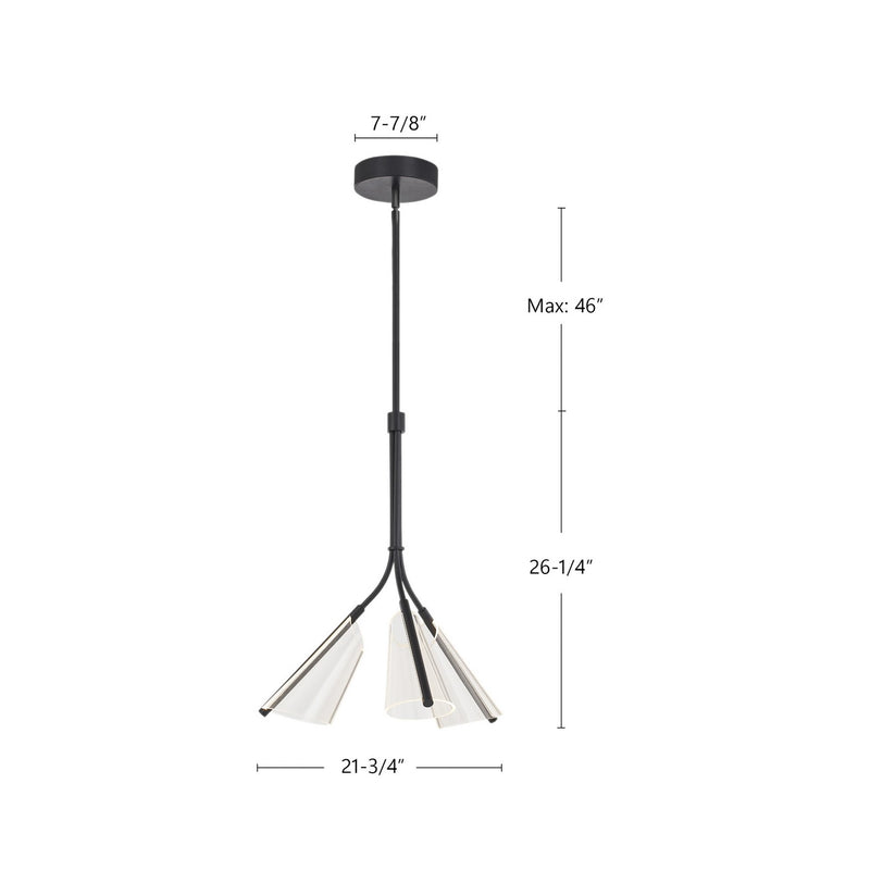 LED Pendant<br /><span style="color:#4AB0CE;">Entrega: 4-10 dias en USA</span><br /><span style="color:#4AB0CE;font-size:60%;">PREGUNTE POR ENTREGA EN PANAMA</span><br />Collection: Mulberry<br />Finish: Black/Light Guide