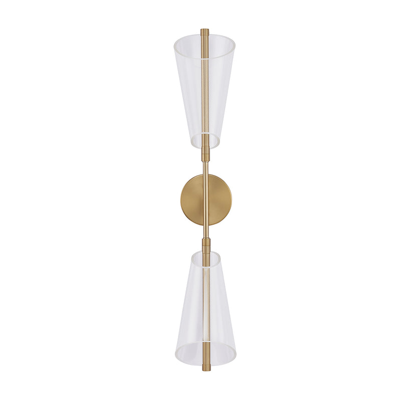 LED Wall Sconce<br /><span style="color:#4AB0CE;">Entrega: 4-10 dias en USA</span><br /><span style="color:#4AB0CE;font-size:60%;">PREGUNTE POR ENTREGA EN PANAMA</span><br />Collection: Mulberry<br />Finish: Brushed Gold/Light Guide