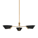 Troy Lighting - F8143-PBR/SBK - Three Light Chandelier - Sacramento - Patina Brass