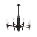 Alora - CH335836MBCR - Eight Light Chandelier - Torres - Clear Ribbed Glass/Matte Black