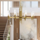 Alora - CH335836VBCR - Eight Light Chandelier - Torres - Ribbed Glass/Vintage Brass