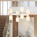Alora - CH338822PNAR - Eight Light Chandelier - Lucian - Polished Nickel/Alabaster