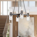 Eight Light Chandelier<br /><span style="color:#4AB0CE;">Entrega: 4-10 dias en USA</span><br /><span style="color:#4AB0CE;font-size:60%;">PREGUNTE POR ENTREGA EN PANAMA</span><br />Collection: Lucian<br />Finish: Clear Crystal/Urban Bronze