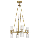 Eight Light Chandelier<br /><span style="color:#4AB0CE;">Entrega: 4-10 dias en USA</span><br /><span style="color:#4AB0CE;font-size:60%;">PREGUNTE POR ENTREGA EN PANAMA</span><br />Collection: Lucian<br />Finish: Clear Crystal/Vintage Brass