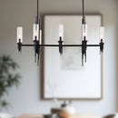 Eight Light Pendant<br /><span style="color:#4AB0CE;">Entrega: 4-10 dias en USA</span><br /><span style="color:#4AB0CE;font-size:60%;">PREGUNTE POR ENTREGA EN PANAMA</span><br />Collection: Torres<br />Finish: Clear Ribbed Glass/Matte Black