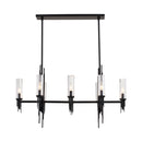 Alora - LP335838MBCR - Eight Light Pendant - Torres - Clear Ribbed Glass/Matte Black