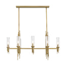 Alora - LP335838VBCR - Eight Light Pendant - Torres - Ribbed Glass/Vintage Brass