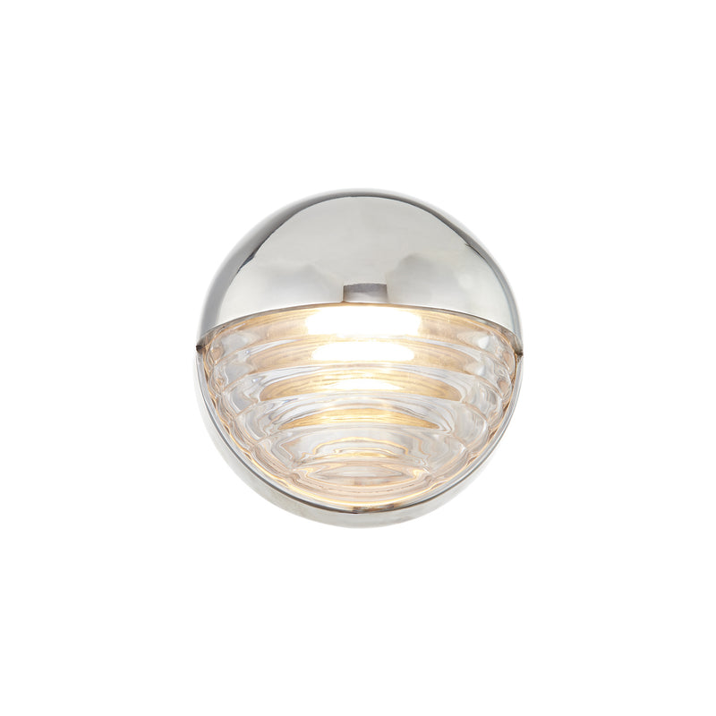 Alora - WV330106PNCR - LED Vanity - Palais - Polished Nickel/Ribbed Glass