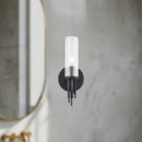 Alora - WV335103MBCR - One Light Vanity - Torres - Clear Ribbed Glass/Matte Black