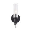 One Light Vanity<br /><span style="color:#4AB0CE;">Entrega: 4-10 dias en USA</span><br /><span style="color:#4AB0CE;font-size:60%;">PREGUNTE POR ENTREGA EN PANAMA</span><br />Collection: Torres<br />Finish: Clear Ribbed Glass/Matte Black