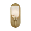 One Light Vanity<br /><span style="color:#4AB0CE;">Entrega: 2-3 semanas en USA</span><br /><span style="color:#4AB0CE;font-size:60%;">PREGUNTE POR ENTREGA EN PANAMA</span><br />Collection: Lucian<br />Finish: Vintage Brass/Alabaster