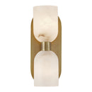 Alora - WV338902VBAR - Two Light Vanity - Lucian - Vintage Brass/Alabaster