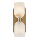 Alora - WV338902VBAR - Two Light Vanity - Lucian - Vintage Brass/Alabaster