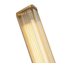 LED Vanity<br /><span style="color:#4AB0CE;">Entrega: 4-10 dias en USA</span><br /><span style="color:#4AB0CE;font-size:60%;">PREGUNTE POR ENTREGA EN PANAMA</span><br />Collection: Sabre<br />Finish: Ribbed Glass/Vintage Brass