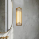 Alora - WV339112VBCR - LED Vanity - Sabre - Ribbed Glass/Vintage Brass