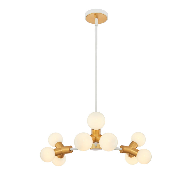 Kalco - 517471WNB - LED Chandelier - Tres - White and New Brass