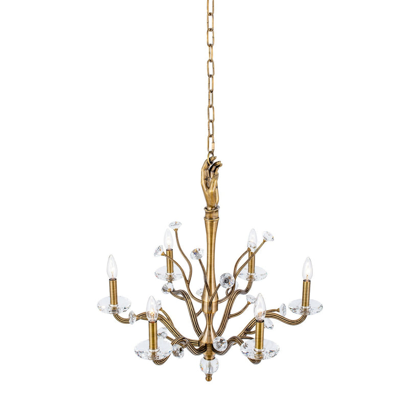 Kalco - 517771HBR - Six Light Chandelier - Venus - Historic Brass