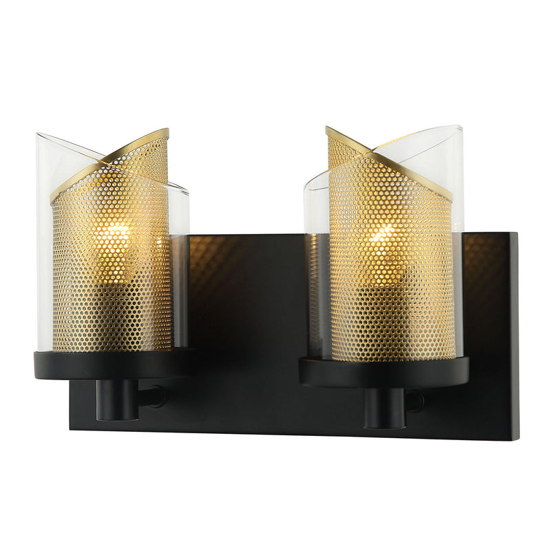 Two Light Bath<br /><span style="color:#4AB0CE;">Entrega: 4-10 dias en USA</span><br /><span style="color:#4AB0CE;font-size:60%;">PREGUNTE POR ENTREGA EN PANAMA</span><br />Collection: So Inclined<br />Finish: Black/Gold
