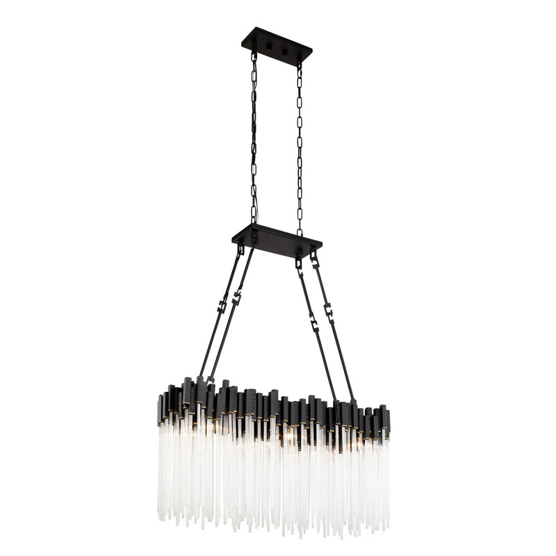 Six Light Linear Pendant<br /><span style="color:#4AB0CE;">Entrega: 4-10 dias en USA</span><br /><span style="color:#4AB0CE;font-size:60%;">PREGUNTE POR ENTREGA EN PANAMA</span><br />Collection: Matrix<br />Finish: Matte Black/French Gold