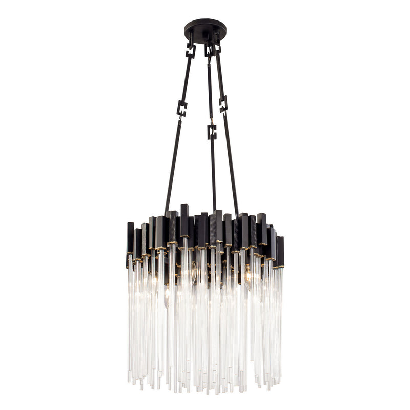 Six Light Pendant<br /><span style="color:#4AB0CE;">Entrega: 7-8 semanas en USA</span><br /><span style="color:#4AB0CE;font-size:60%;">PREGUNTE POR ENTREGA EN PANAMA</span><br />Collection: Matrix<br />Finish: Matte Black/French Gold