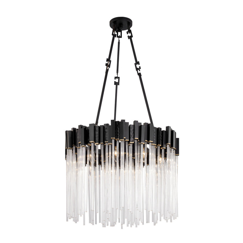 Nine Light Pendant<br /><span style="color:#4AB0CE;">Entrega: 4-10 dias en USA</span><br /><span style="color:#4AB0CE;font-size:60%;">PREGUNTE POR ENTREGA EN PANAMA</span><br />Collection: Matrix<br />Finish: Matte Black/French Gold